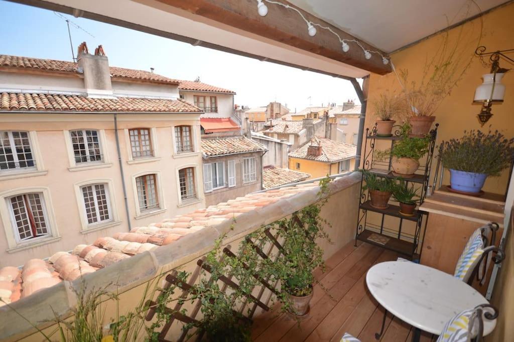 Le Dix Duplex Historical Center Balcony With View And Air Conditioning 엑상프로방스 외부 사진
